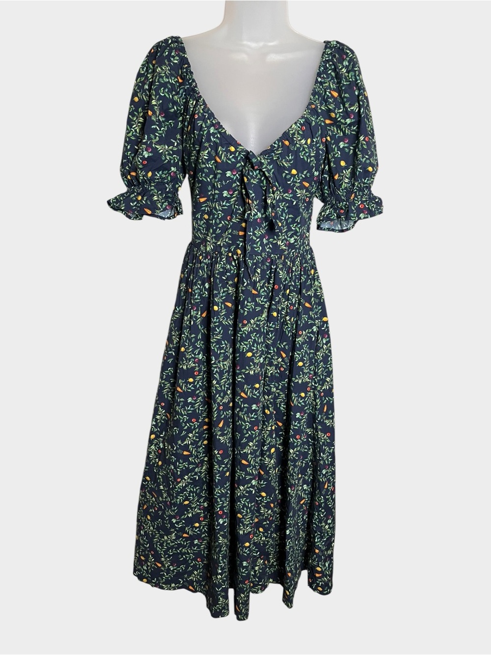 HILL HOUSE HOME Ophelia Midnight Garden Midi Dress XS - Picture 2 of 7